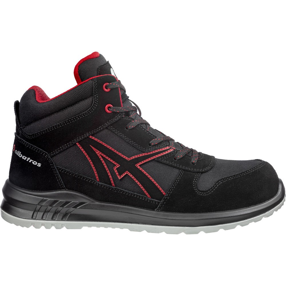 Produktabbildung: albatros Sicherheitsschuh CLIFTON MID S3 SRC, schwarz/rot, Größe 39