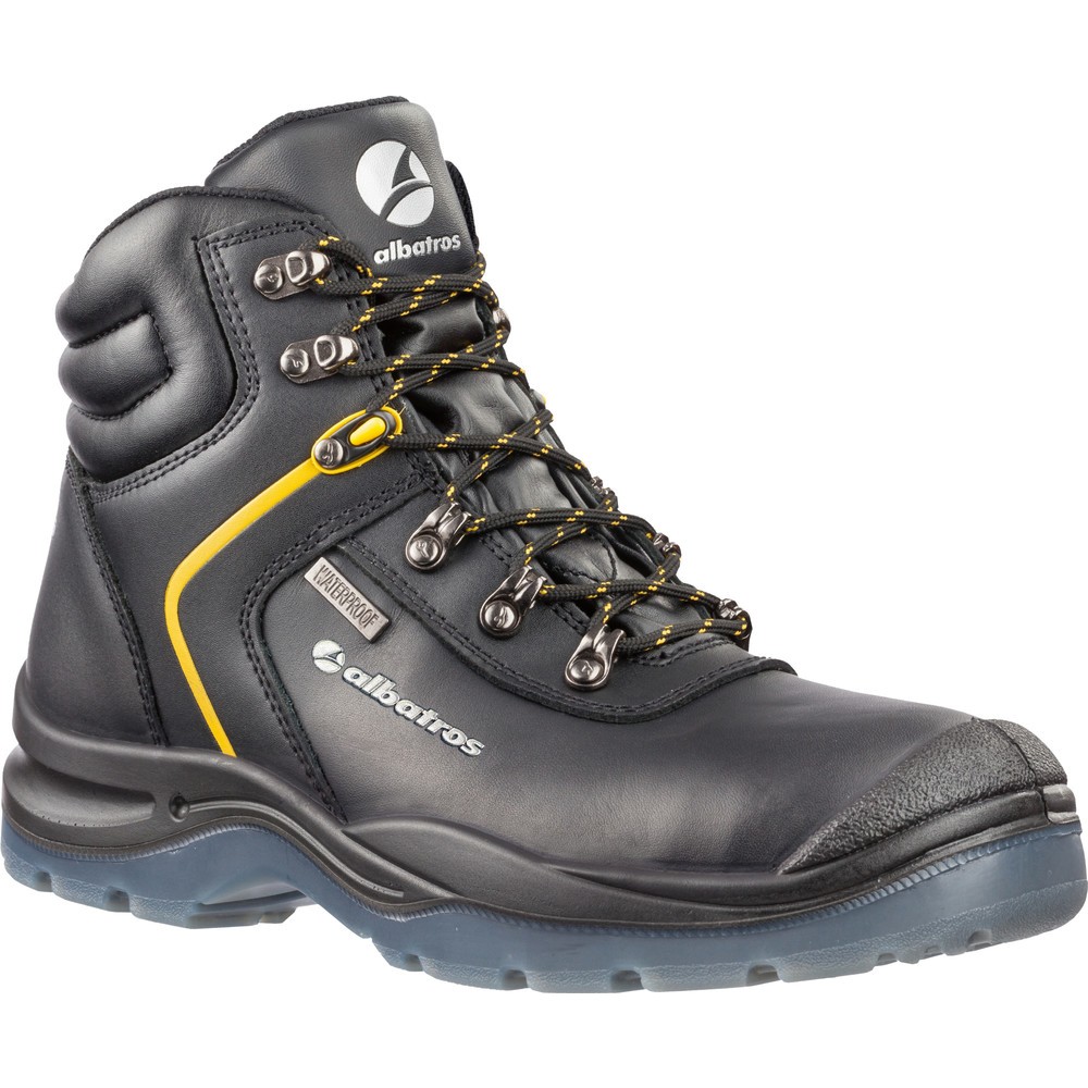Produktabbildung: albatros Sicherheitsstiefel Gravity CTX MID S3 WR SRC Größe 45, schwarz/gelb
