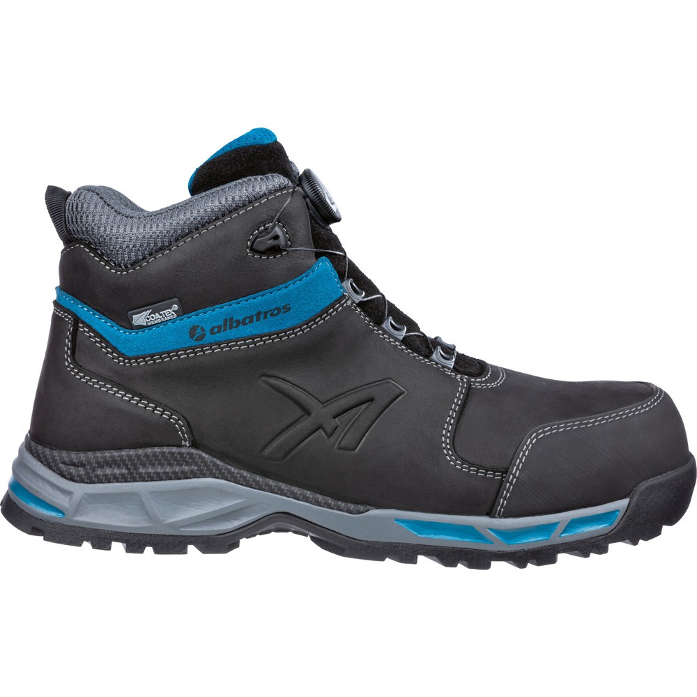 Produktabbildung: albatros Sicherheitsstiefel TOFANE BLACK QL CTX MID S3 ESD WR HRO SRC Größe 46, schwarz-blau