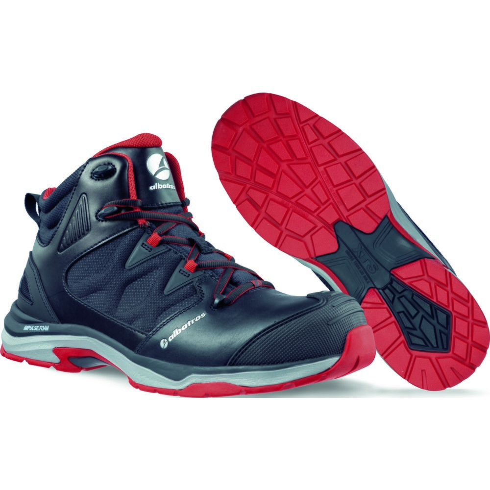 Produktabbildung Nr. 4: albatros Sicherheitsstiefel ULTRATRAIL BLACK MID S3 ESD HRO SRC Größe 47, schwarz/rot