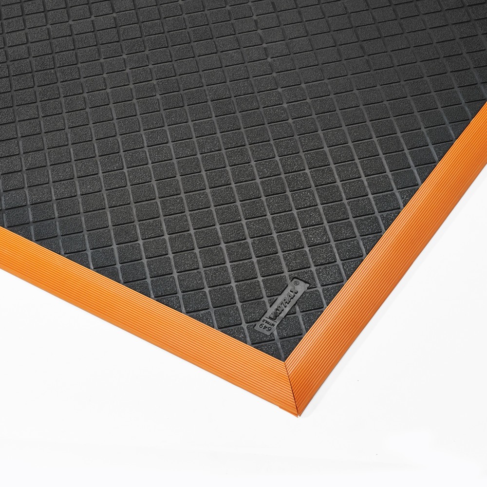 Número de imagen del producto 3: Alfombrilla antifatiga NoTrax Safety Stance Solid™, A x L 660 x 1.020 mm, negro/naranja