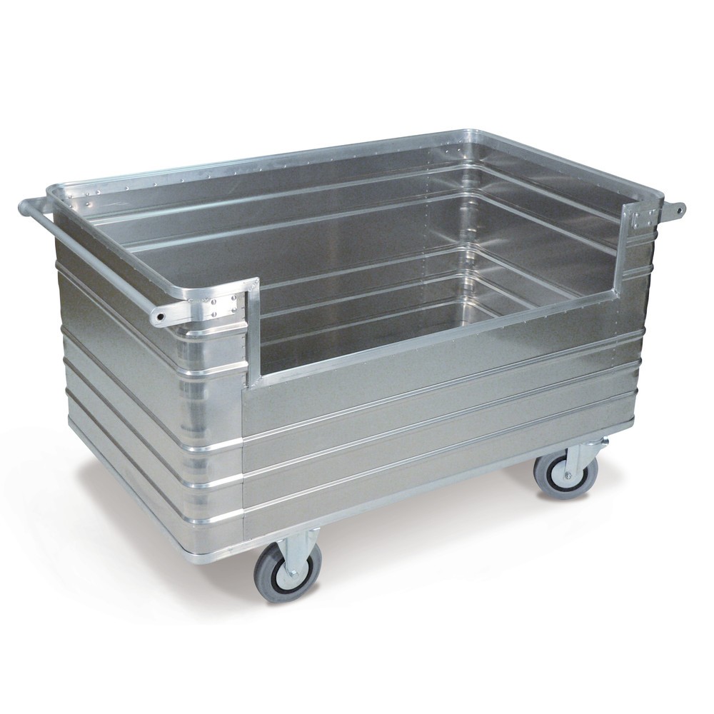 Zdjęcie produktu: Aluminiowy wózek skrzyniowy, ściana pełna z wycięciem bocznym, 945 l