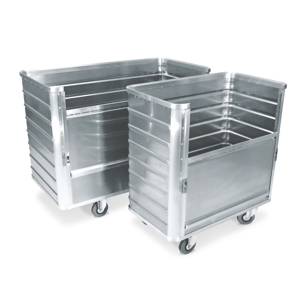 Zdjęcie produktu: Aluminiowy wózek skrzyniowy z opuszczaną do połowy ścianą, 355 l
