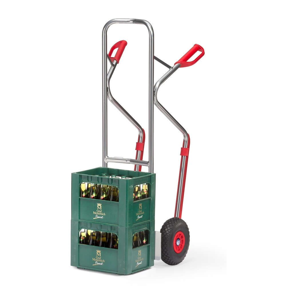 Zdjęcie produktu nr 3: Aluminiowy wózek transportowy fetra®, udźwig 200 kg, szufla szer. x gł. 320 x 250 mm, z płozami ślizgowymi, ogumienie PU