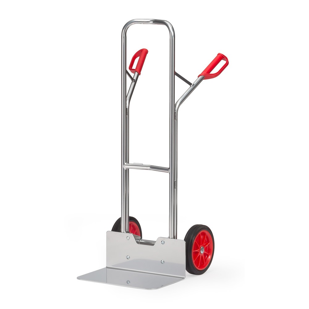 Zdjęcie produktu: Aluminiowy wózek transportowy fetra®, udźwig 200 kg, szufla szer. x gł. 480 x 300 mm, ogumienie z pełnej gumy