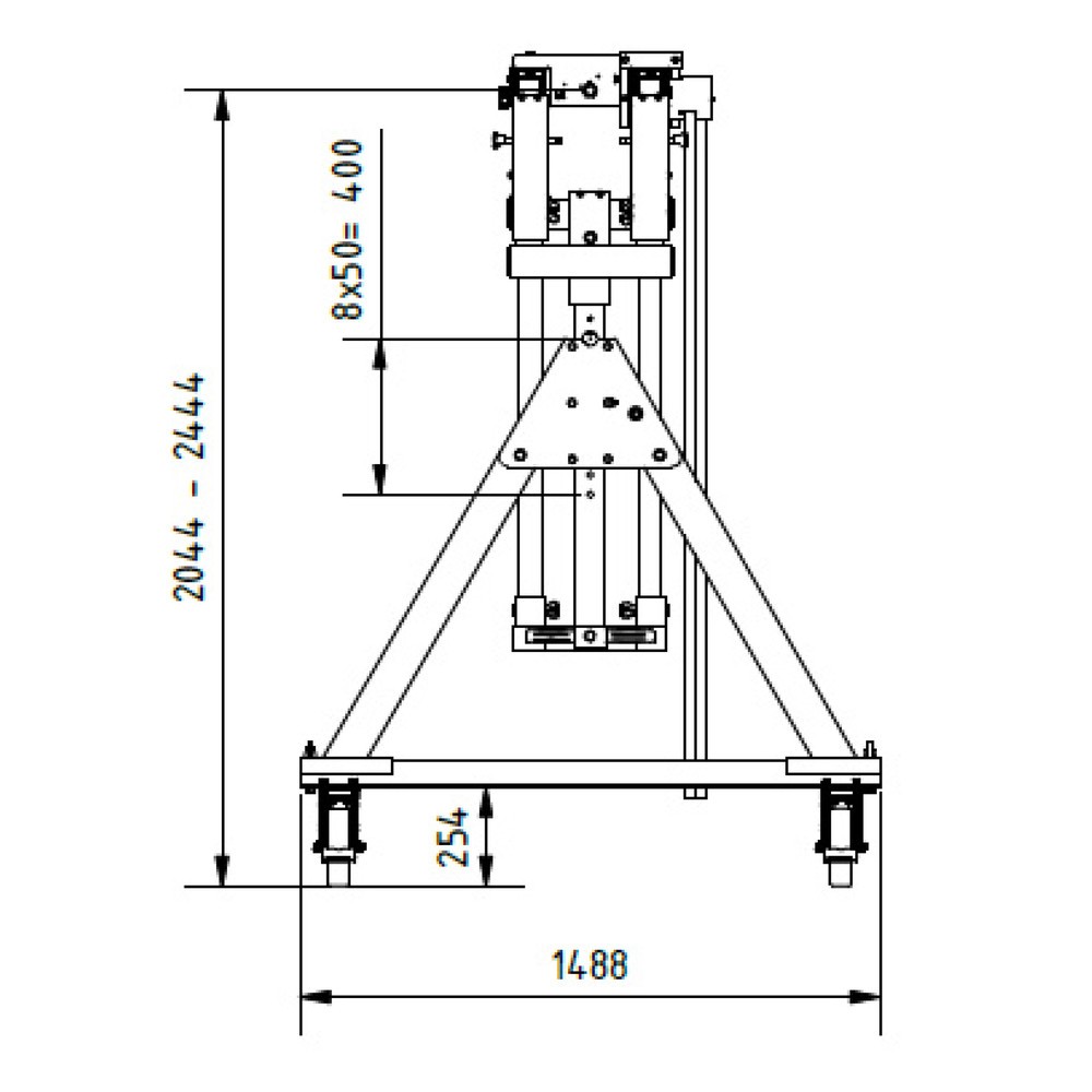 Productafbeelding nr. 2: SCHILLING aluminium portaalkraan met deelbare dubbele traverse, verrijdbaar, inhaakpunt 2.044-2.444 mm, lengte 4.000 mm, draagvermogen 1.000 kg
