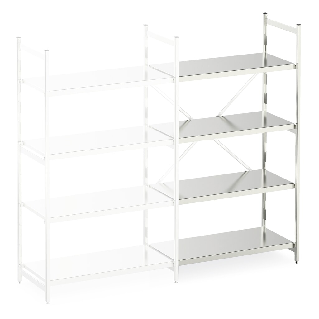 Aluminium-Regal mit geschlossenen Fachböden, AF, FL 600 kg, HxBxT 1.800 x 775 x 400 mm Produktabbildung: Aluminium-Regal mit geschlossenen Fachböden, AF, FL 600 kg, HxBxT 1.800 x 775 x 400 mm