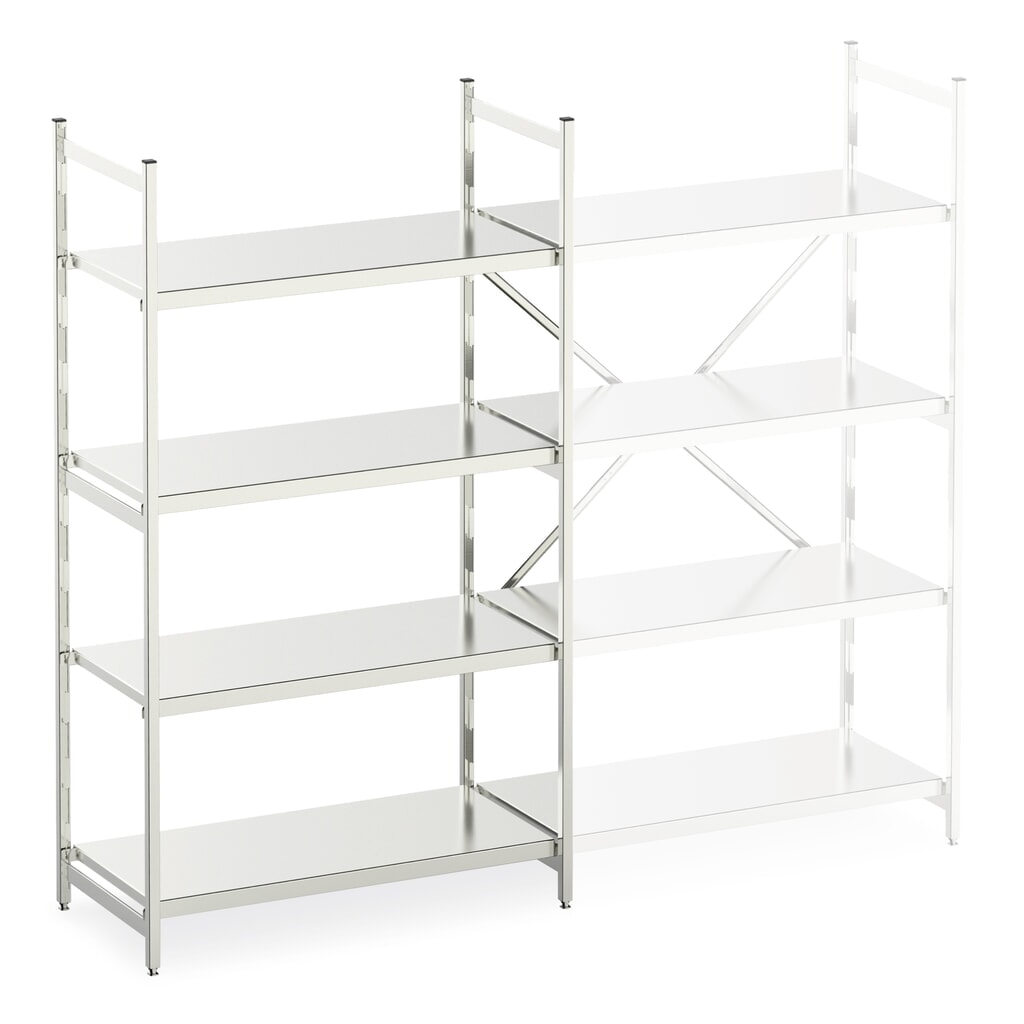 Aluminium-Regal mit geschlossenen Fachböden, GF, FL 600 kg, HxBxT 2.000 x 800 x 400 mm Produktabbildung: Aluminium-Regal mit geschlossenen Fachböden, GF, FL 600 kg, HxBxT 2.000 x 800 x 400 mm