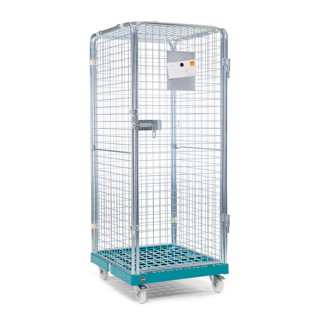 Ameise® Anti-Diebstahl-Rollbehälter, 5-seitig, galvanisch verzinkt, Kunststoff-Rollplatte, HxBxT 1.810 x 724 x 815 mm Produktabbildung Nr. 2: Ameise® Anti-Diebstahl-Rollbehälter, 5-seitig, galvanisch verzinkt, Kunststoff-Rollplatte, HxBxT 1.810 x 724 x 815 mm