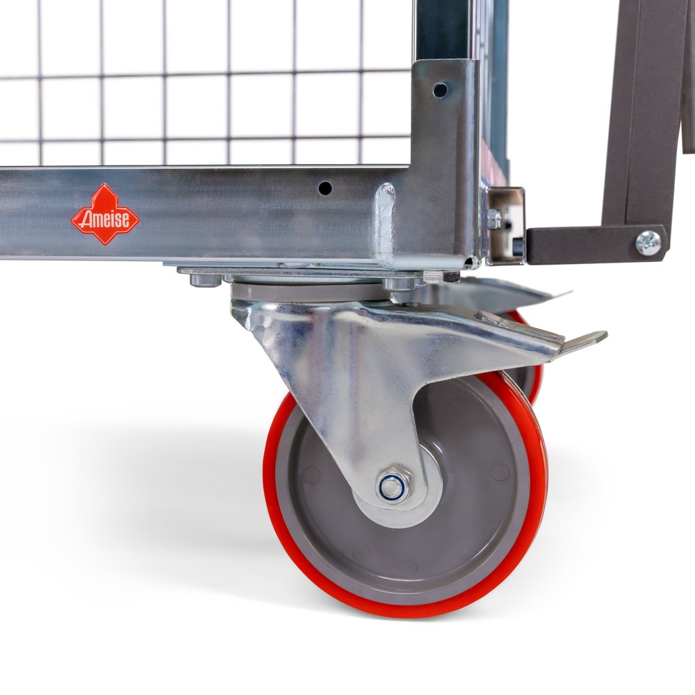 N° de l'image du produit 2 : Chariot de préparation de commandes Ameise® AK-XL, 3 parois grillagées, 1 plateau intermédiaire inclus, HxlxP 1 605 x 830 x 1,330 mm