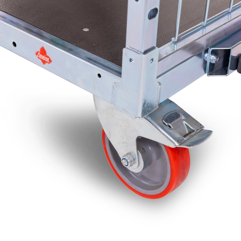 N° de l'image du produit 3 : Chariot de préparation de commandes Ameise® AK-XL, 3 parois grillagées, 1 plateau intermédiaire inclus, HxlxP 1 605 x 830 x 1,330 mm