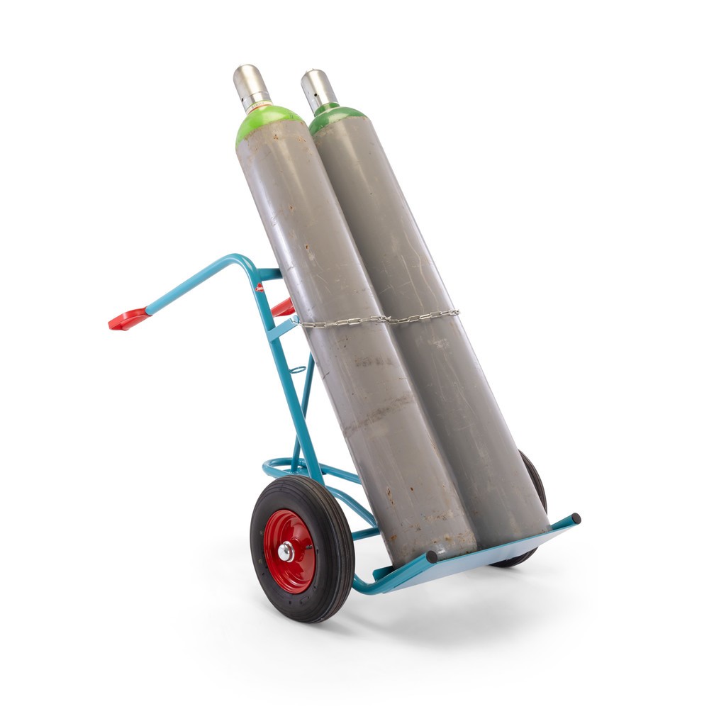 N° de l'image du produit 4 : Ameise® Diable pour bouteilles en acier, pour 2 bouteilles de 40-50 litres, roue stabilisatrice, pneumatiques gonflables