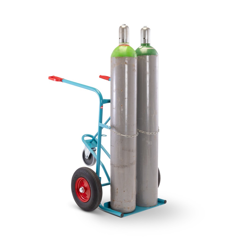 N° de l'image du produit 5 : Ameise® Diable pour bouteilles en acier, pour 2 bouteilles de 40-50 litres, roue stabilisatrice, pneumatiques gonflables