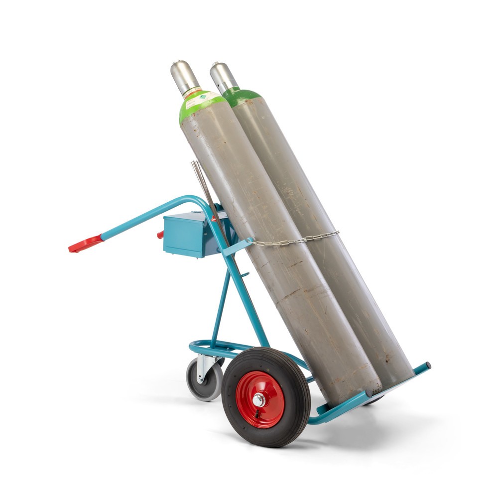 N° de l'image du produit 8 : Ameise® Diable pour bouteilles en acier, pour 2 bouteilles de 40-50 litres, roue stabilisatrice, pneumatiques gonflables