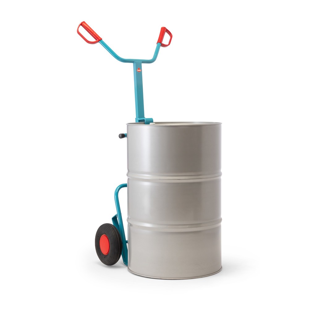Produktabbildung Nr. 2: Ameise® Fasskarre, für 1x 200-Liter-Fass, Tragkraft 250 kg, Fassrandgreifer, Luft-Bereifung