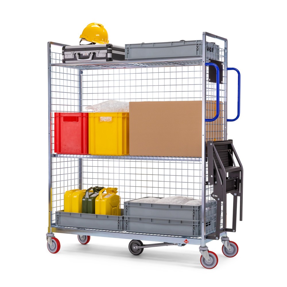Produktabbildung Nr. 3: Ameise® Kommissionierwagen AK-L, 3 Gitterwände, inkl. 1 Zwischenboden, HxBxT 1.625 x 660 x 935 mm