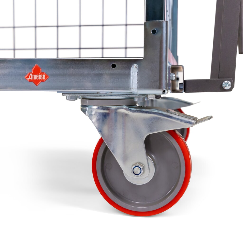 Ameise® Kommissionierwagen AK-XL, 3 Gitterwände, inkl. 1 Zwischenboden, HxBxT 1.605 x 830 x 1.330 mm Produktabbildung Nr. 2: Ameise® Kommissionierwagen AK-XL, 3 Gitterwände, inkl. 1 Zwischenboden, HxBxT 1.605 x 830 x 1.330 mm