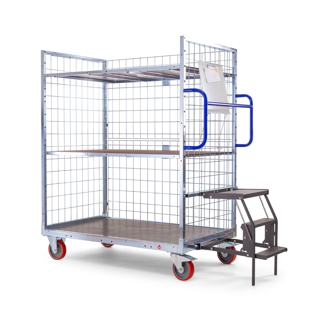 Produktabbildung Nr. 6: Ameise® Kommissionierwagen AK-XL, 3 Gitterwände, inkl. 1 Zwischenboden, HxBxT 1.605 x 830 x 1.330 mm