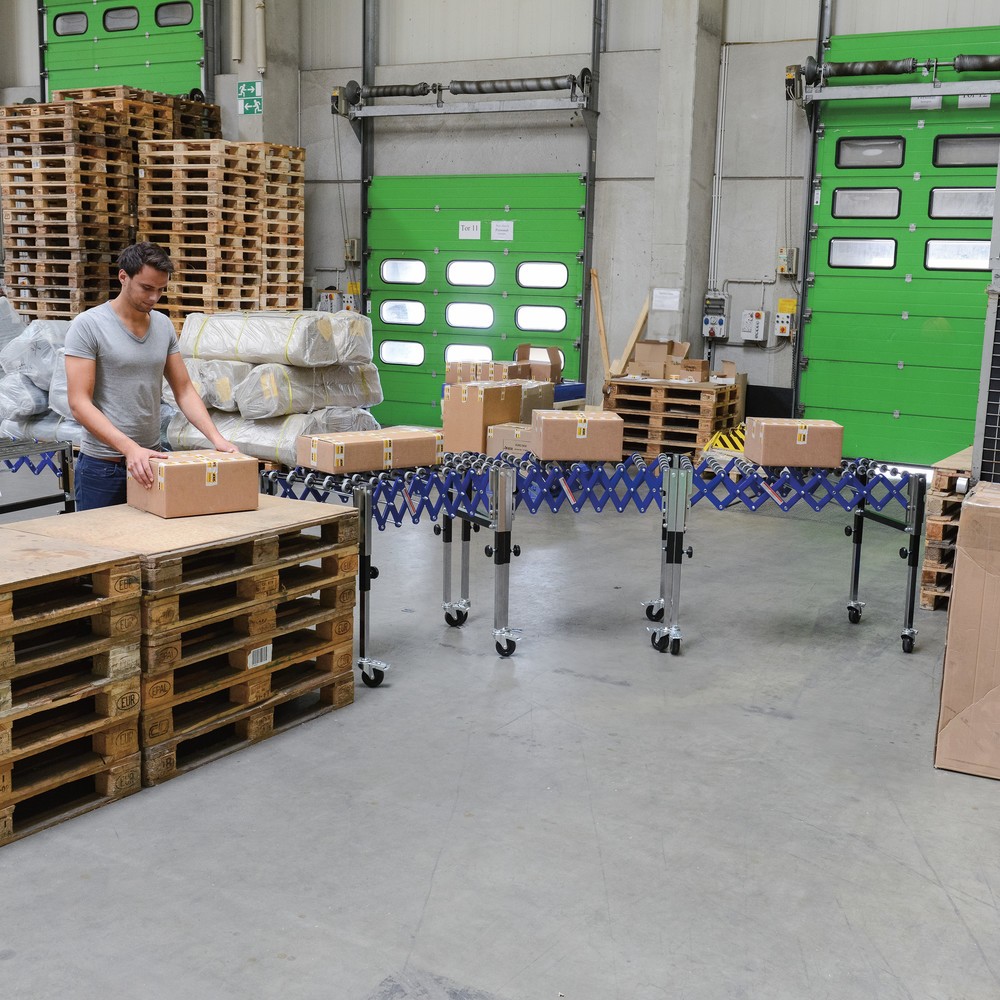 Termékkép száma 4: Ameise® ollós görgős szállítópálya, pályahossz 375-1270 mm, pályaszélesség 350 mm, teherbírás 60 kg