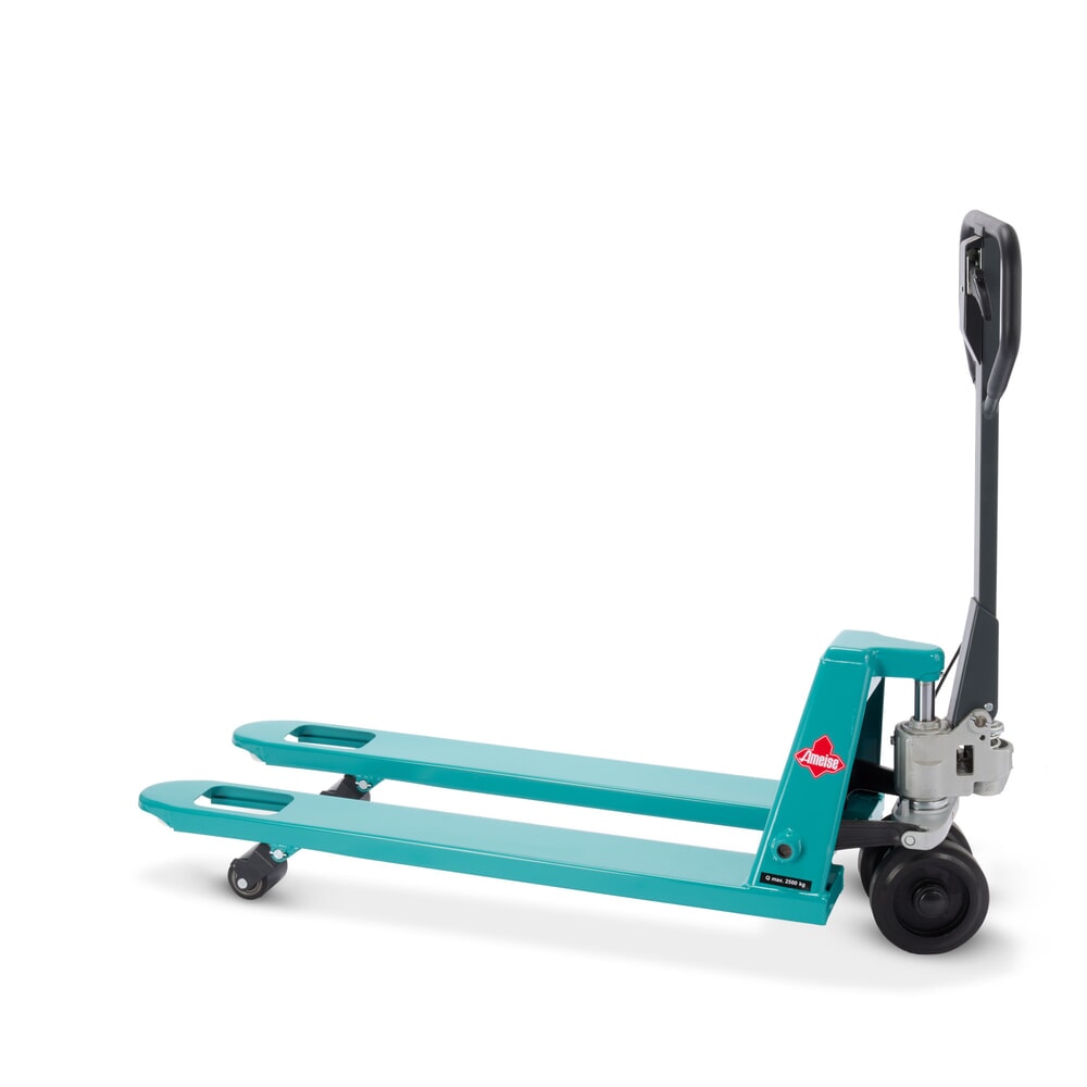 Termékkép száma 5: Ameise® PTM 2.5 kézi emelőkocsi kézifékkel, teherbírás 2500 kg, villahossz 1150 mm, tömörgumi/poliuretán kerekek