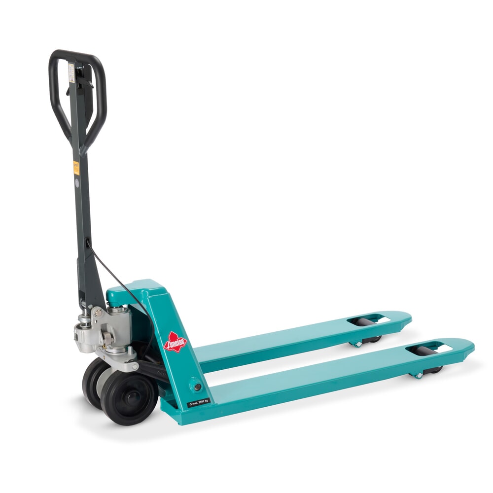 Termékkép száma 1: Ameise® PTM 2.5 kézi emelőkocsi kézifékkel, teherbírás 2500 kg, villahossz 1150 mm, tömörgumi/poliuretán kerekek