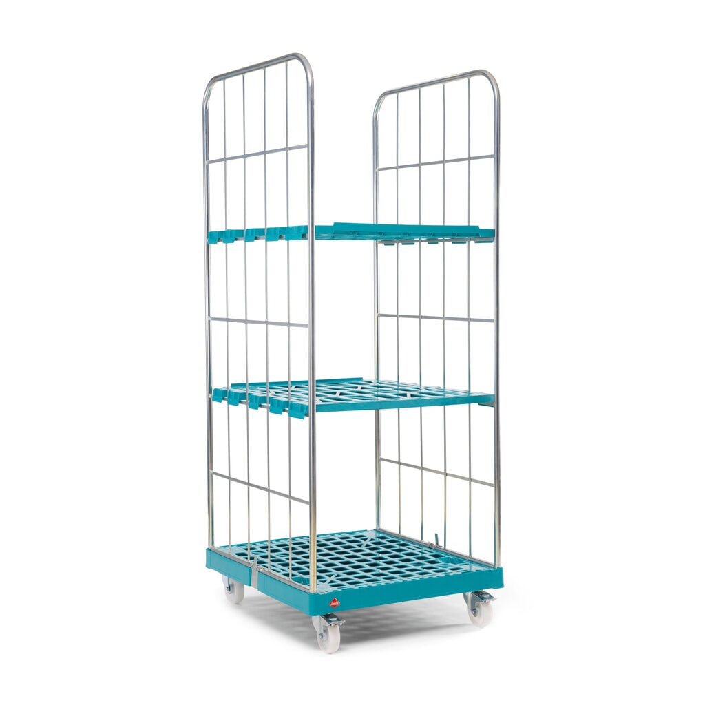 Ameise® Rollbehälter, 2-seitig, grobmaschig, galvanisch verzinkt, Kunststoff-Rollplatte, HxBxT 1.640 x 724 x 815 mm Produktabbildung Nr. 7: Ameise® Rollbehälter, 2-seitig, grobmaschig, galvanisch verzinkt, Kunststoff-Rollplatte, HxBxT 1.640 x 724 x 815 mm