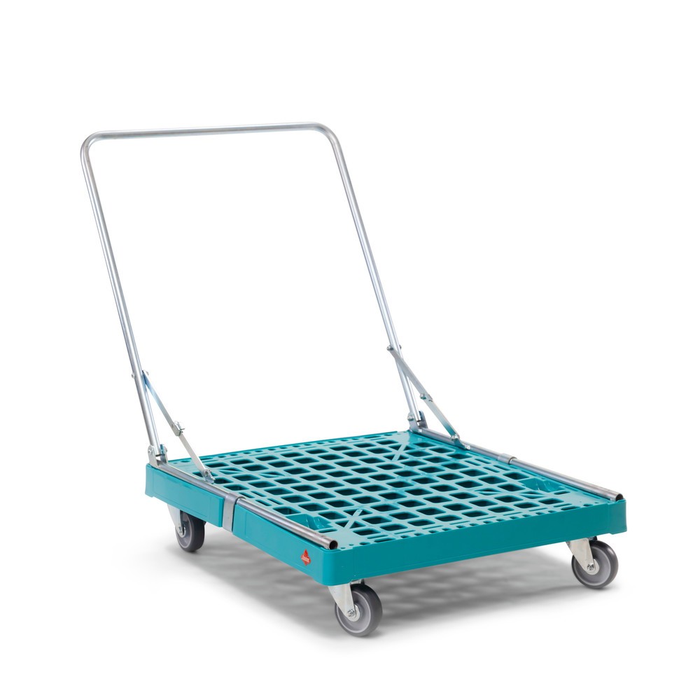 Produktabbildung: Ameise® Rollplatte mit Schiebebügel, TK 300 kg, 2 Bock- und 2 Lenkrollen