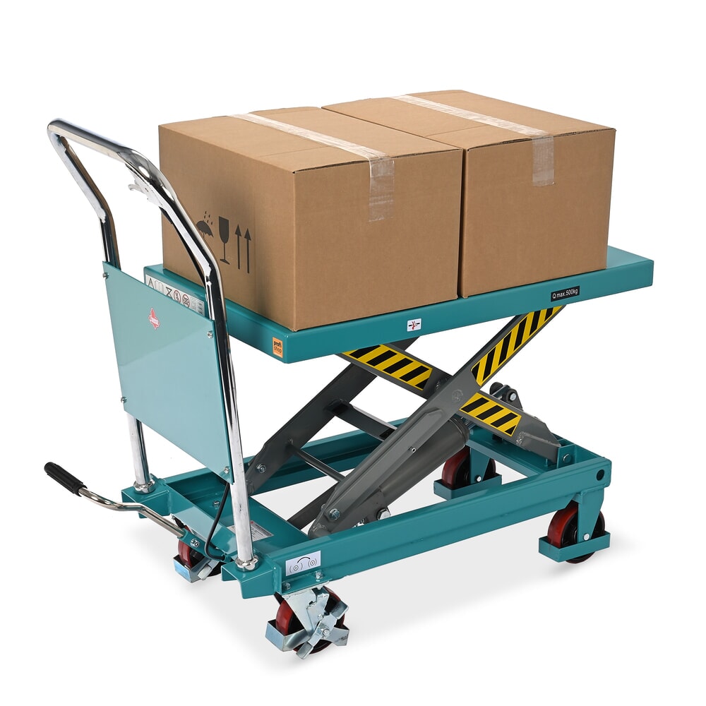 Product image no. 14: Scissor lift table on wheels, fixed handlebar, capacity 500 kg, dimensions 850 x 500 mm, Ameise®