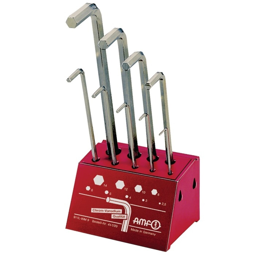 Produktabbildung: Winkelschraubendrehersatz 911L-WM9 9-teilig Werkstattständer SW 2,5 - 14 mm