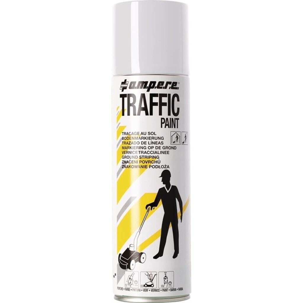 A.M.P.E.R.E. Bodenmarkierspray TRAFFIC PAINT, weiß, 500 ml Produktabbildung: A.M.P.E.R.E. Bodenmarkierspray TRAFFIC PAINT, weiß, 500 ml