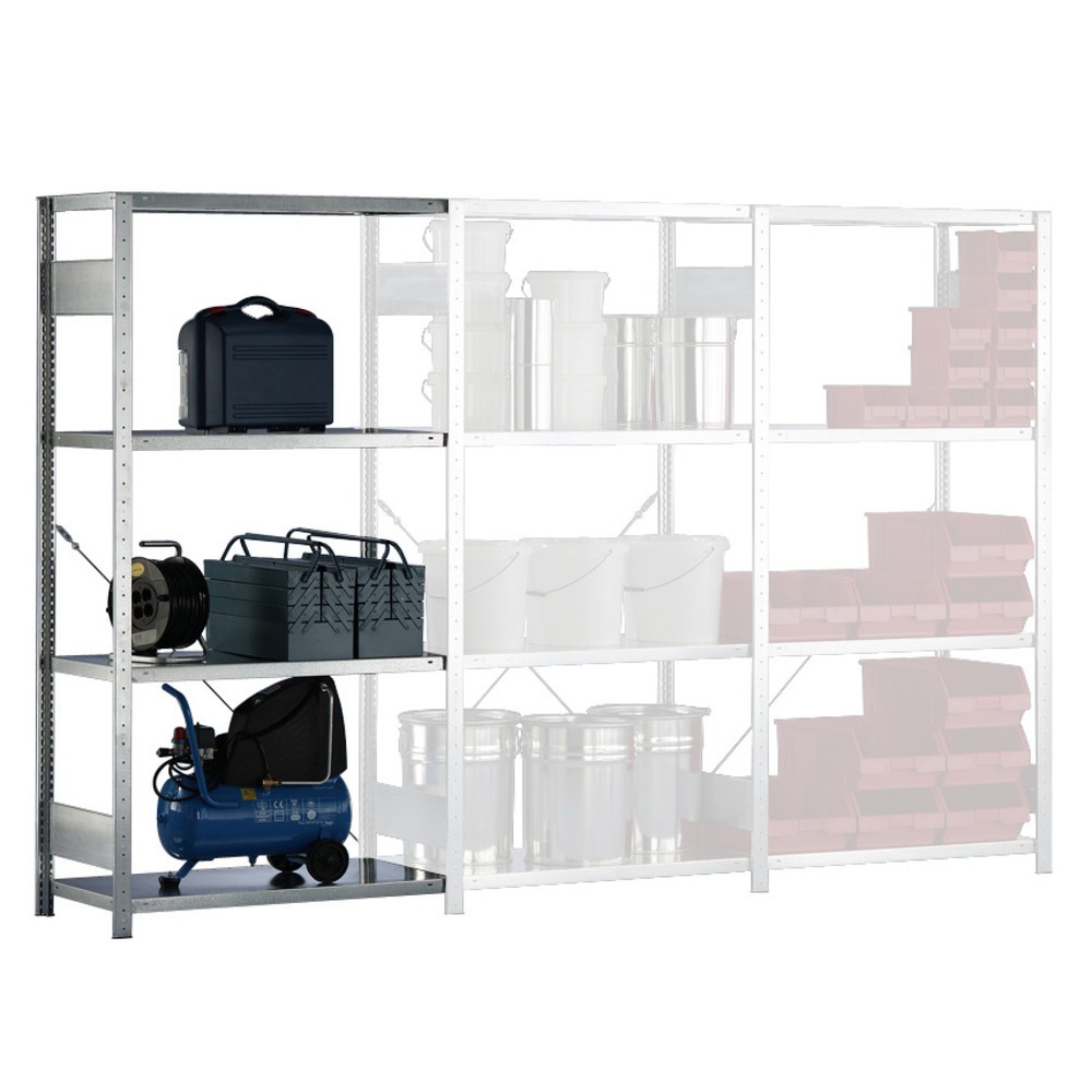 Produktabbildung: Anbaufeld für META Komplettpaket Fachbodenregal, Fachlast 150 kg, HxBxT 2.000 x 1.000 x 400 mm
