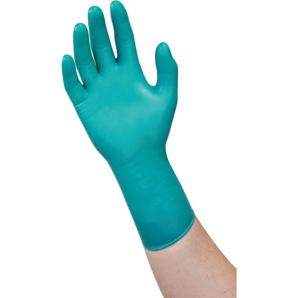 Produktabbildung: Ansell Einweghandschuhe Microflex 93-260, Größe 9,5-10 grün/blau, Neopren/Nitril