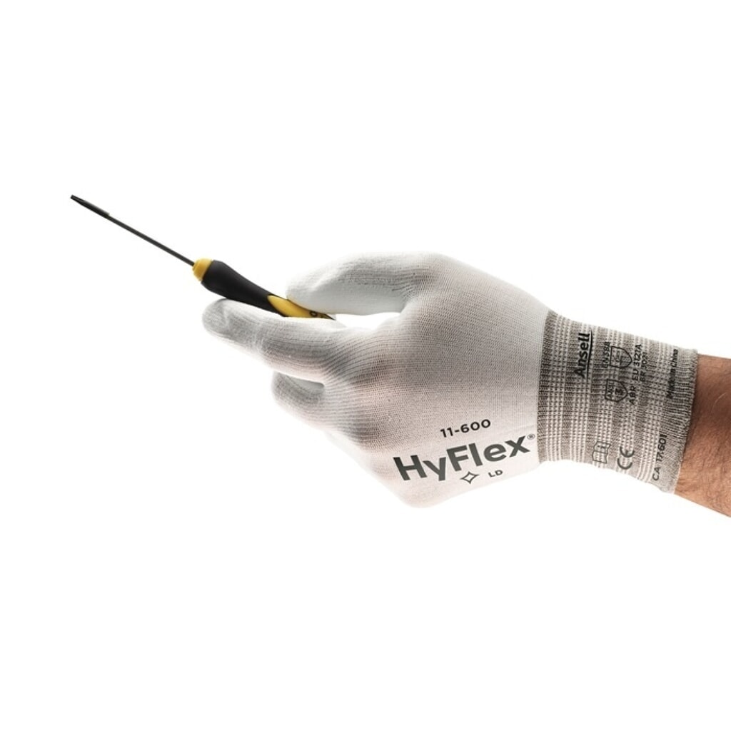 Ansell Handschuhe HyFlex 11-600, Größe 7 weiß, EN 388 PSA-Kategorie II Produktabbildung: Ansell Handschuhe HyFlex 11-600, Größe 7 weiß, EN 388 PSA-Kategorie II