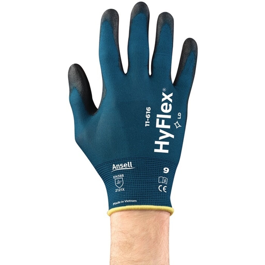 Ansell Handschuhe HyFlex® 11-616, Größe 9 grünblau/schwarz, EN 388:2016 PSA-Kategorie II Produktabbildung: Ansell Handschuhe HyFlex® 11-616, Größe 9 grünblau/schwarz, EN 388:2016 PSA-Kategorie II