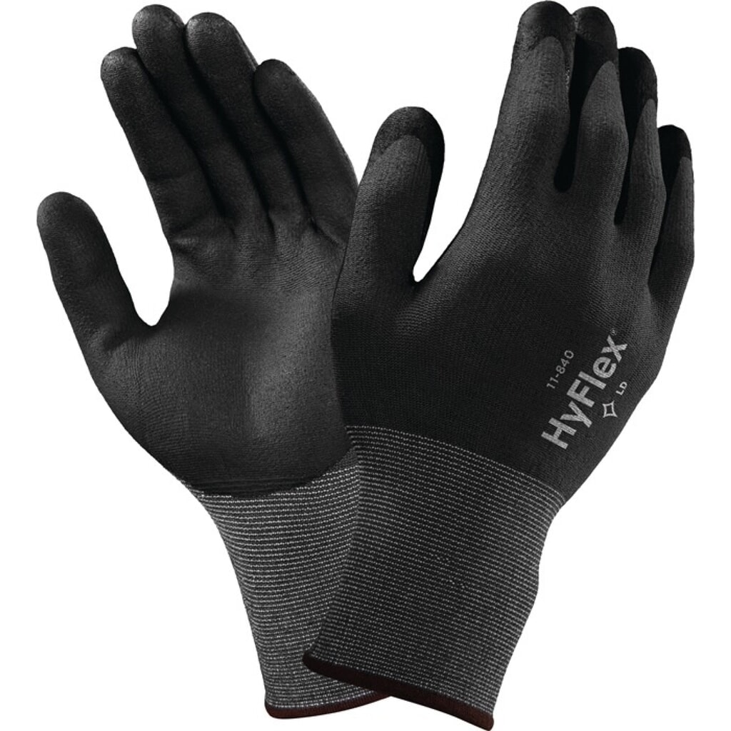 Ansell Handschuhe HyFlex® 11-840, Größe 10 schwarz/grau, EN 388 PSA-Kategorie II Produktabbildung Nr. 1: Ansell Handschuhe HyFlex® 11-840, Größe 10 schwarz/grau, EN 388 PSA-Kategorie II
