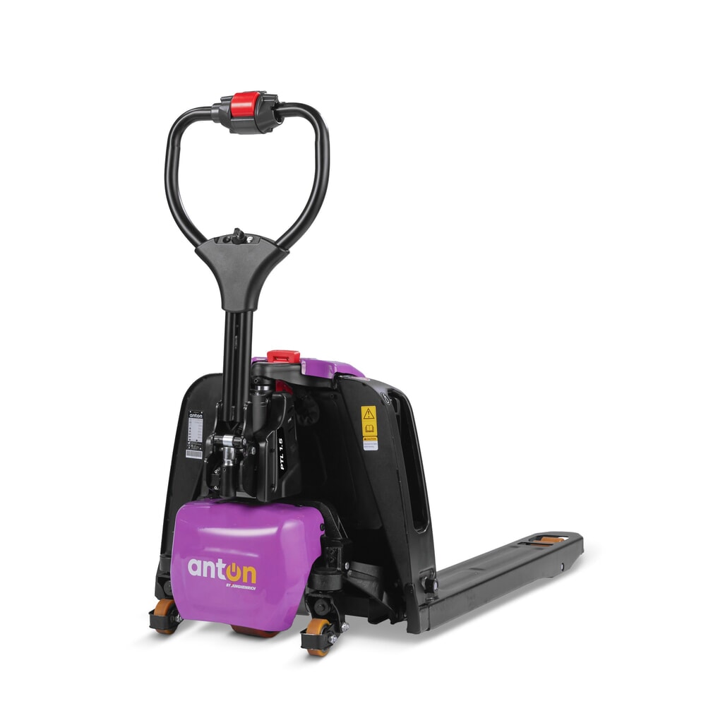 Immagine del prodotto n. 4: AntOn by Jungheinrich transpallet elettrico PTL 1.5 con ruote di supporto, extra largo per pallet speciali, portata 1.500 kg, lunghezza forche 1.150 mm