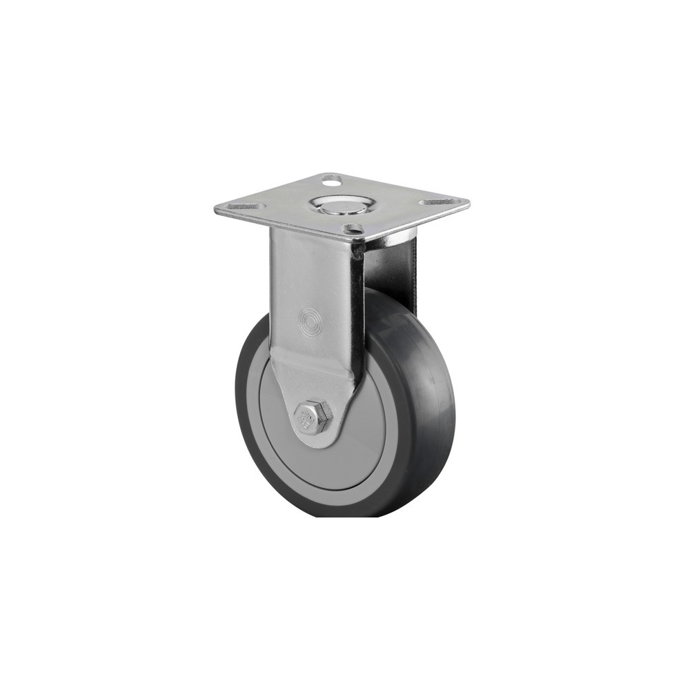 Product afbeelding: Apparaatwiel TPE, bokwiel, kogellager, plaat, Ø x breedte 75 x 25 mm, draagvermogen 60 kg