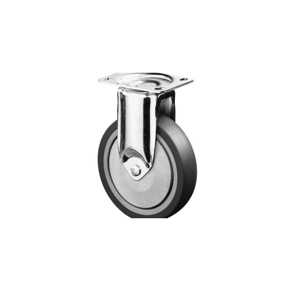 Product afbeelding: Apparaatwiel TPE, bokwiel, zware uitvoering, kogellager, plaat, Ø x breedte 125 x 31 mm, draagvermogen 100 kg