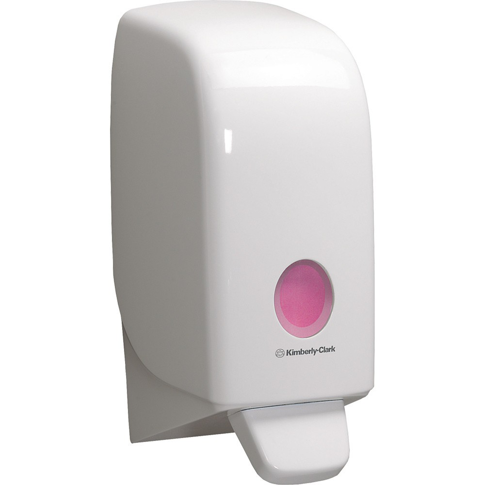 Produktabbildung: AQUARIUS Spender für Waschlotion Schaumseife  6948, B116 x H235 x T114 mm, weiß