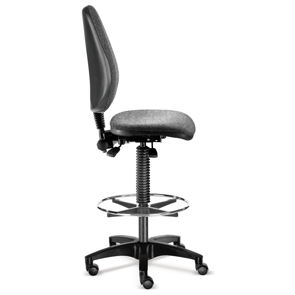 Produktabbildung Nr. 1: Arbeitsdrehstuhl BM Industrie, Kunstleder, Sitzhöhe 480-650 mm, Rollen, Fußring, schwarz