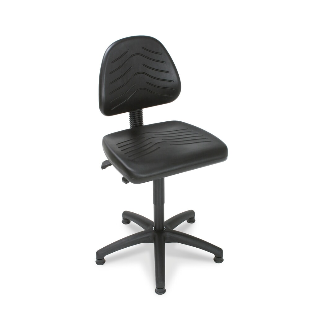 Arbeitsdrehstuhl Universal, Sitzhöhe 450-640 mm, Kunststoffbasis, Bodengleiter, Kunstleder, schwarz Produktabbildung: Arbeitsdrehstuhl Universal, Sitzhöhe 450-640 mm, Kunststoffbasis, Bodengleiter, Kunstleder, schwarz