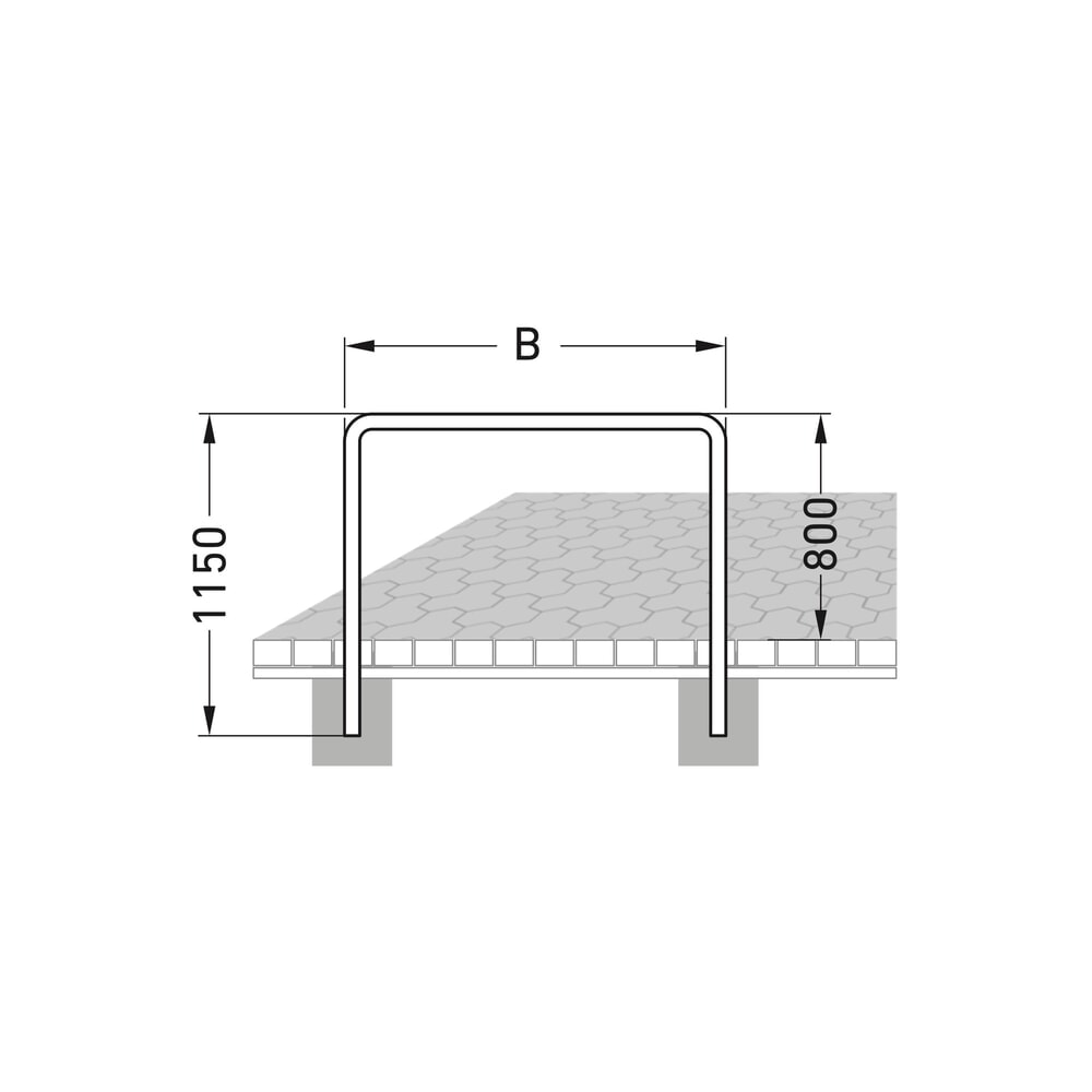 N° de l'image du produit 4 : Arceau range vélo, standard, à bétonner, longueur 1 000 mm