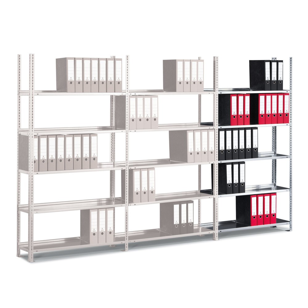 Product afbeelding: Archiefstelling META, AV, eenzijdig, zonder afdekbord, verzinkt, hxbxd 1.850 x 750 x 300 mm