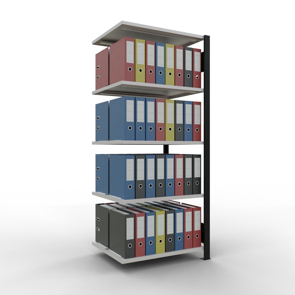 Productafbeelding nr. 2: Archiefrekken SCHULTE AV, dubbelzijdig, met middenaanslagen, VL 150 kg, zwart, hxbxd 1.800 x 750 x 600 mm