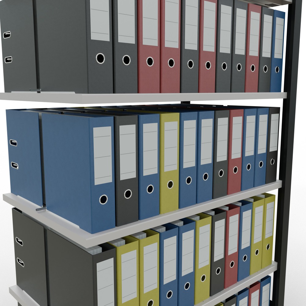 Productafbeelding nr. 3: Archiefrekken SCHULTE AV, dubbelzijdig, met middenaanslagen, VL 150 kg, zwart, hxbxd 2.000 x 1.000 x 600 mm