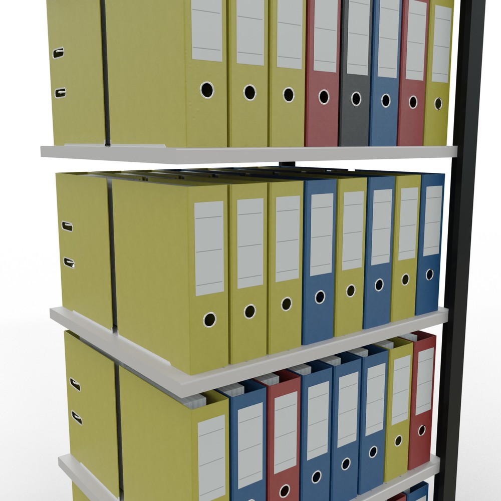 Productafbeelding nr. 3: Archiefrekken SCHULTE AV, dubbelzijdig, zonder middenaanslagen, VL 150 kg, zwart, hxbxd 2.000 x 750 x 600 mm