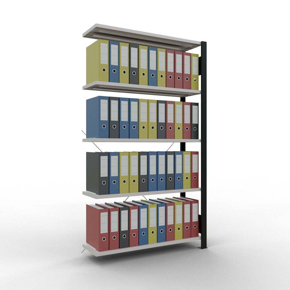 Productafbeelding nr. 2: Archiefrekken SCHULTE AV, eenzijdig, zonder eindaanslagen, VL 85 kg, zwart, hxbxd 1.800 x 1.000 x 300 mm