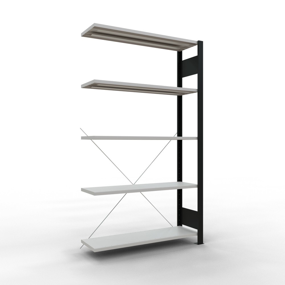 Product afbeelding: Archiefrekken SCHULTE AV, eenzijdig, zonder eindaanslagen, VL 85 kg, zwart, hxbxd 1.800 x 1.000 x 300 mm