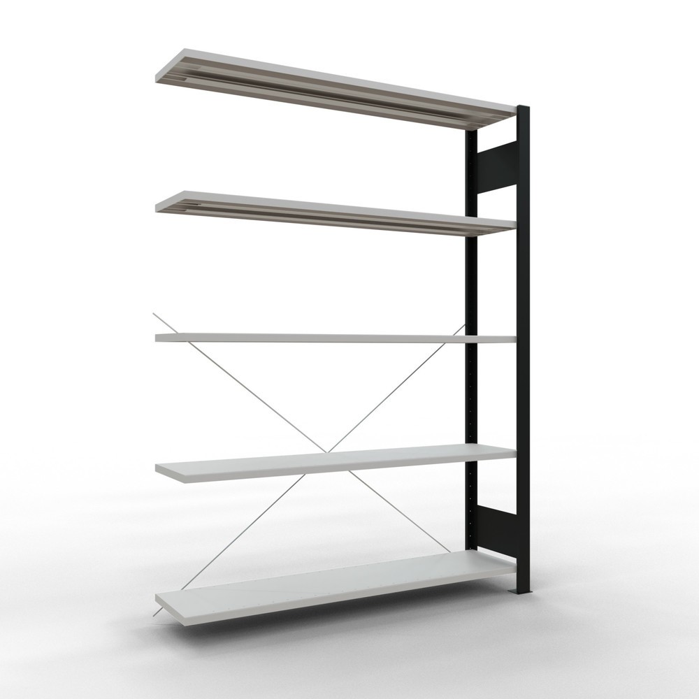 Product afbeelding: Archiefrekken SCHULTE AV, eenzijdig, zonder eindaanslagen, VL 85 kg, zwart, hxbxd 1.800 x 1.300 x 300 mm