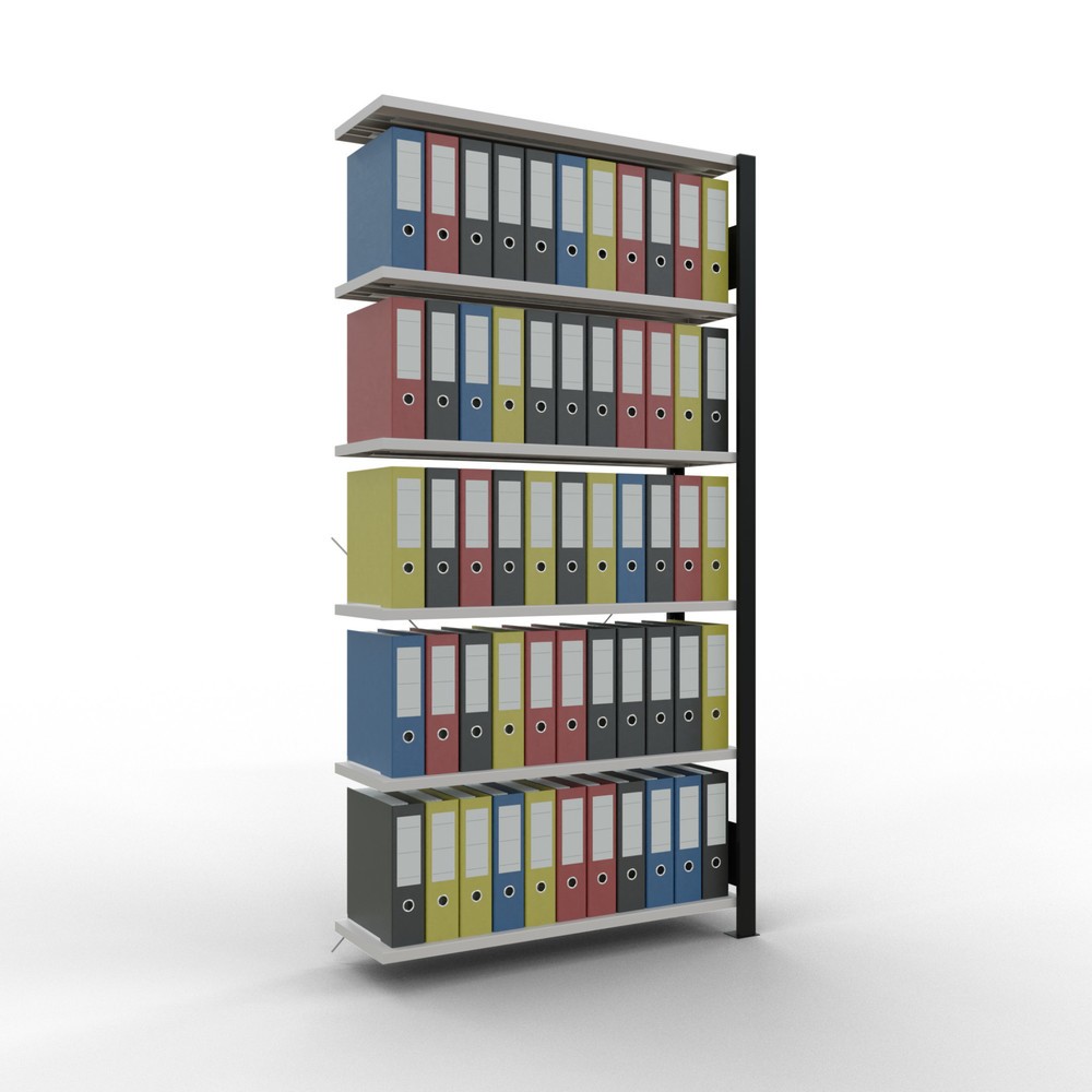 Productafbeelding nr. 2: Archiefrekken SCHULTE AV, eenzijdig, zonder eindaanslagen, VL 85 kg, zwart, hxbxd 2.000 x 1.000 x 300 mm